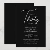 Praat dertig tegen me 30ste Black & White verjaard Kaart (Voorkant / Achterkant)