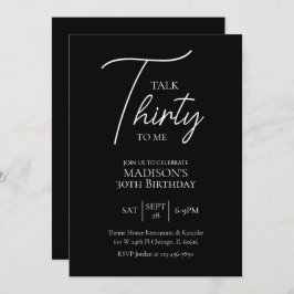 Praat dertig tegen me 30ste Black & White verjaard Kaart
