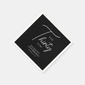 Praat dertig tegen me 30ste Black & White verjaard Servet (Hoek)