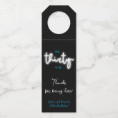 Praat dertig tegen me, 30ste verjaardagsfeestje flessenhanger (Voorkant)