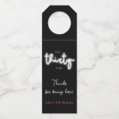 Praat dertig tegen me, 30ste verjaardagsfeestje flessenhanger (Voorkant)