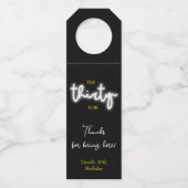 Praat dertig tegen me, 30ste verjaardagsfeestje flessenhanger (Voorkant)