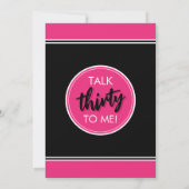 Praat dertig tegen me 30ste verjaardagsfeestje kaart (Achterkant)