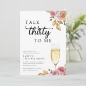 Praat dertig tegen me 30ste verjaardagsfeestje kaart (Staand voorkant)