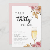 Praat dertig tegen me 30ste verjaardagsfeestje kaart (Voorkant / Achterkant)