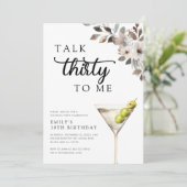 Praat dertig tegen me 30ste verjaardagsfeestje kaart (Staand voorkant)