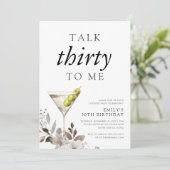 Praat dertig tegen me 30ste verjaardagsfeestje kaart (Staand voorkant)