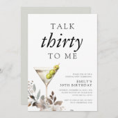 Praat dertig tegen me 30ste verjaardagsfeestje kaart (Voorkant / Achterkant)
