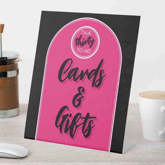 Praat dertig tegen me 30ste verjaardagsfeestje reclamebord met voetstuk (Insitu)