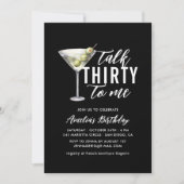 Praat dertig tegen me Dirty Martini 30ste verjaard Kaart (Voorkant)