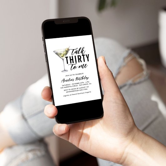 Praat dertig tegen me Dirty Martini 30ste verjaard Kaart