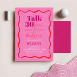 Praat dertig tegen me golvende grens 30e verjaarda kaart<br><div class="desc">Vier de mijlpaal van het worden van dertig in stijl met onze "Talk Thirty To Me Wavy Border 30th Birthday Invitation." Ontworpen voor het veeleisende individu op zoek naar een mix van elegantie en uniciteit, zijn deze uitnodigingen de perfecte preambule voor een viering die belooft onvergetelijk te zijn. Elke kaart...</div>