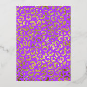 Praat dertig tegen me Leopard Paarse Gold 30th Folie Uitnodiging (Achterkant)