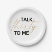 Praat dertig tegen me papieren bordje (Voorkant)