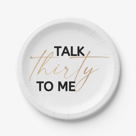 Praat dertig tegen me papieren bordje (Voorkant)