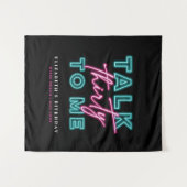 Praat dertig tegen me vuil 30 neon blauw & roze wandkleed (Voorkant (horizontaal))