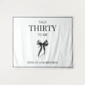 Praat Dertig tegen Me Zwarte Boog 30e Verjaardagsf Wandkleed (Voorkant (horizontaal))
