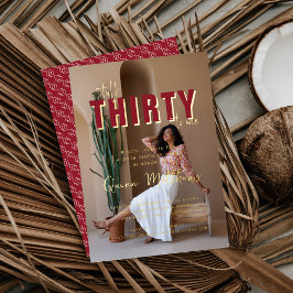 Praat dertig tegen mij | 30e verjaardag Party Foto Folie Uitnodiging