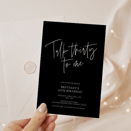 Praat Dertig tegen Mij Chique Moderne 30e Verjaard Kaart
