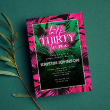 Praat Dertig tegen Mij Neon Roze Tropisch 30e Verj
