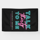 Praat Dertig Tegen Mij Vies 30 Neon Blauw & Roze D Spandoek (Horizontaal)