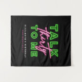 Praat Dertig Tegen Mij Vies 30 Neon Groen & Roze Wandkleed (Voorkant (horizontaal))