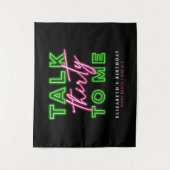 Praat Dertig Tegen Mij Vies 30 Neon Groen & Roze Wandkleed (Voorkant)