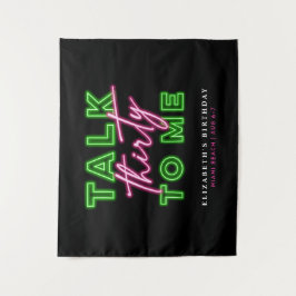 Praat Dertig Tegen Mij Vies 30 Neon Groen & Roze Wandkleed