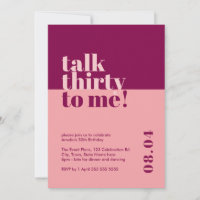 Praat Dertig voor me Berry & Pink 30th Verjaardag