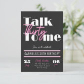 Praat Dirty Thirty to Me Party Uitnodiging (Staand voorkant)