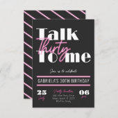 Praat Dirty Thirty to Me Party Uitnodiging (Voorkant / Achterkant)