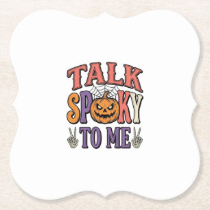 Praat Griezelig Met Mij Vintage Halloween T-shirt  Kartonnen Onderzetters