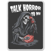 PRAAT HORROR TEGEN ME GRIM REAPER RODE TELEFOON STICKER (Voorkant)