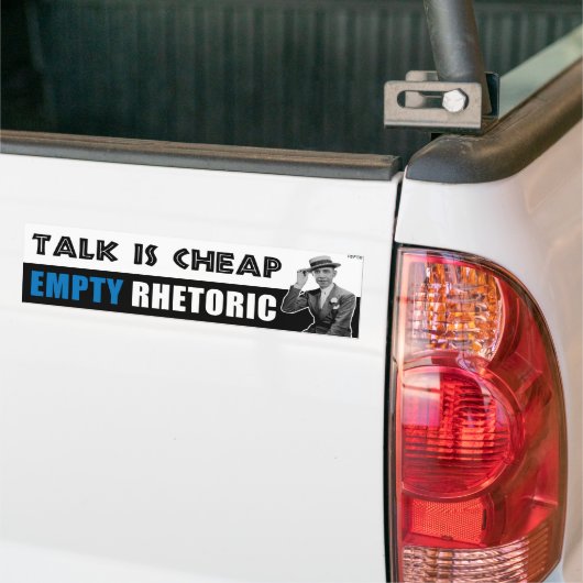 Praat is goedkoop bumpersticker (Op Truck)