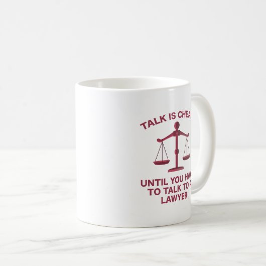 Praat is goedkoop koffiemok (Voorkant rechts)