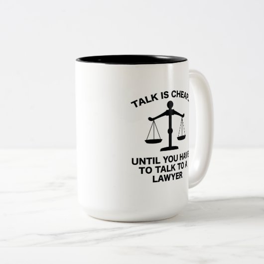 Praat is goedkoop tweekleurige koffiemok (Voorkant rechts)