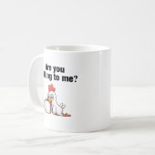 Praat je tegen me? grappige kip koffiemok (Voorkant links)