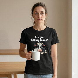 Praat je tegen me? Grappige Koe koffie T-shirt