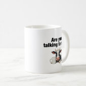 Praat je tegen me? Grappige Koe Koffiemok (Voorkant rechts)