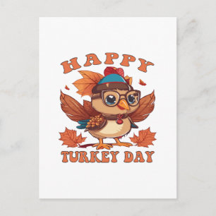praat kalkoen tegen me Thanksgiving Briefkaart