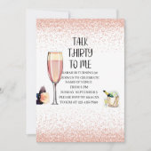 Praat met 30 voor mij, Birthday, Champagne, roze Kaart (Voorkant)
