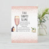 Praat met 30 voor mij, Birthday, Champagne, roze Kaart (Staand voorkant)