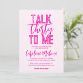 Praat met 3 voor mij roze uitnodiging voor de dag (Staand voorkant)