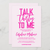 Praat met 3 voor mij roze uitnodiging voor de dag (Voorkant / Achterkant)