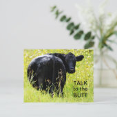 Praat met de Butt - Angus Cow Briefkaart (Staand voorkant)