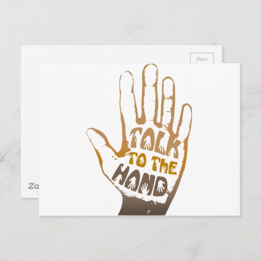 Praat met de hand briefkaart (Voorkant / Achterkant)