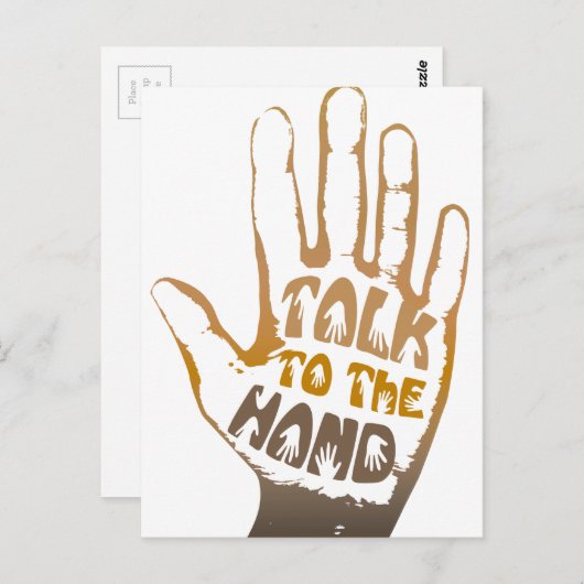 Praat met de hand briefkaart (Voorkant / Achterkant)