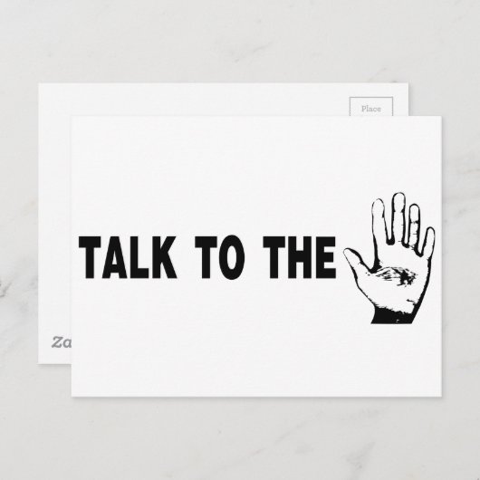 Praat met de hand briefkaart (Voorkant / Achterkant)