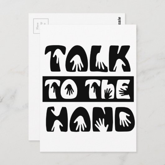 Praat met de hand briefkaart (Voorkant / Achterkant)