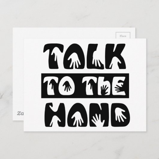 Praat met de hand briefkaart (Voorkant / Achterkant)